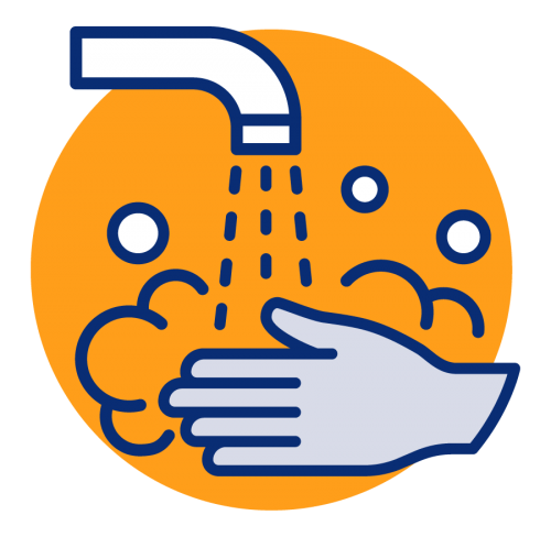 Illustration of a person washing their hands